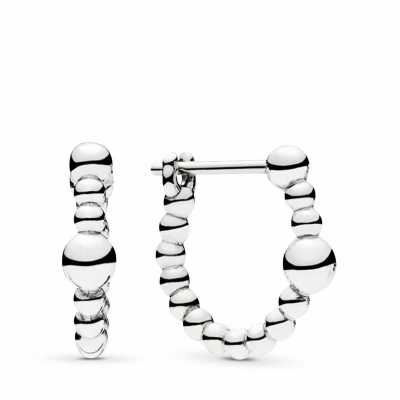 Pandora String Of Beads Hoop Earrings - Sterling Silver - Canada | LR1484XT